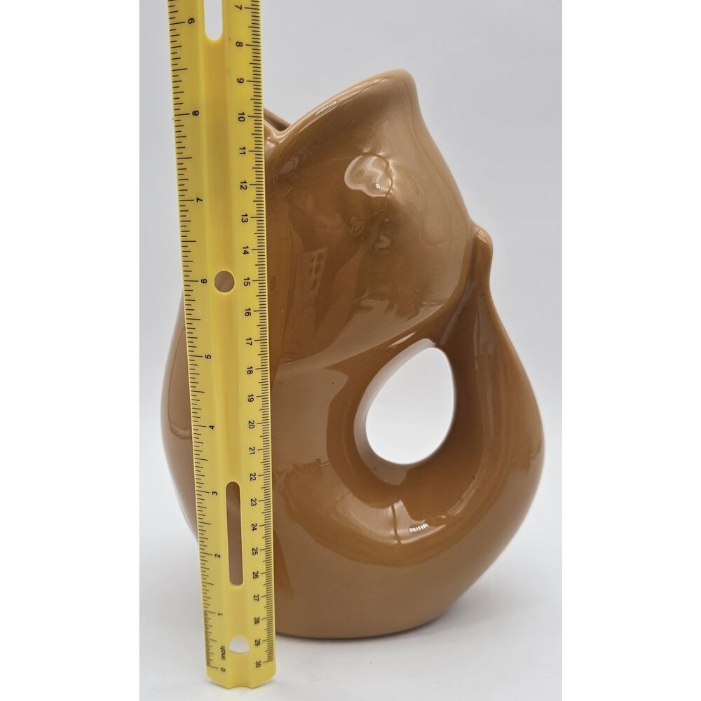 Vintage Original Gurgle Pot Fish Pitcher Jug Mustard Sunflower 2006 - Picture 8 of 10